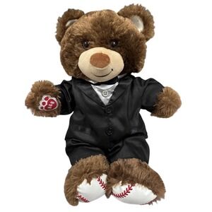 Build-A-Bear Baseball Champ Teddy Bear Plushie 12in Super Soft Removable Outfit